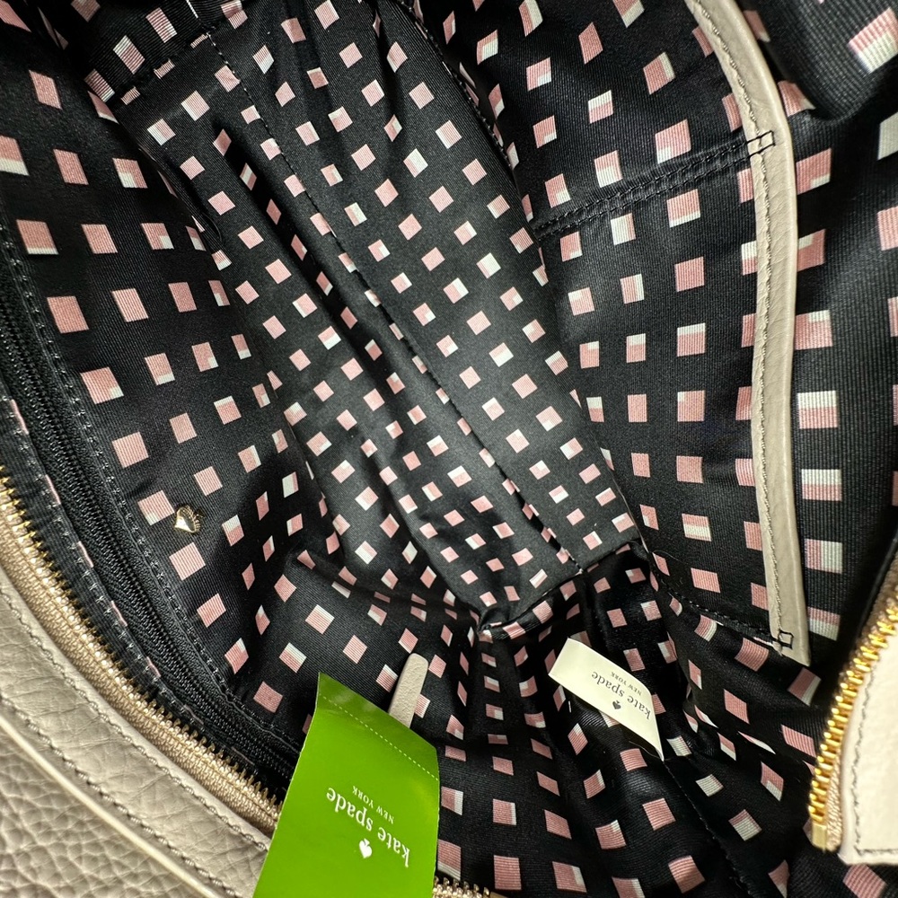 KATE SPADE | Large Cream Leather Satchel with Removable Crossbody Strap NWT - Picture 3 of 6